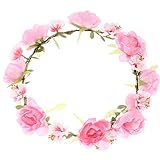 Minetom Boheme geflochten Blumen Stirnband Kopfband Kranz von Rosen Braut Brautjungfer Haarschmuck Blumen Hairband Hochzeit ( #11 )