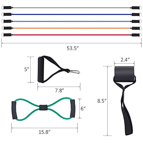 Exercice Résistance Band Set-Home Gym Exercise Band Ceinture Formation Set-12 Pièces Set-8 Exercice Yoga Yoga Band Inclus - 3