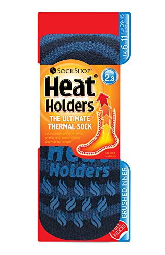 Heat Holders - Calze - Basic - Uomo Multicolore, 39-45, Blue / Navy Stripe Slipper socks