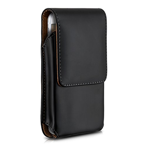 kwmobile GÃ¼rteltasche HÃ¼lle fÃ¼r Smartphones mit GÃ¼rtelclip - Kunstleder GÃ¼rtel Case mit GÃ¼rtelschlaufe in Schwarz InnenmaÃŸe: ca. 13,5 x 6,9 cm