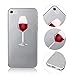Produktbild iPhone SE Hülle Silikon, QianYang Transparent TPU Pattern Muster Schutzhülle für iPhone SE 5S 5 Handyhülle Malerei [Rotweinglas Red Wine Glass] Durchsichtig Weich Case Cover Handy Tasche Schale - Design 15