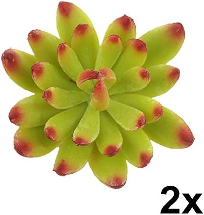 2 x Artificial Succulent Real Touch Stone Lotus Flower Foliage Plant Home Party Decor