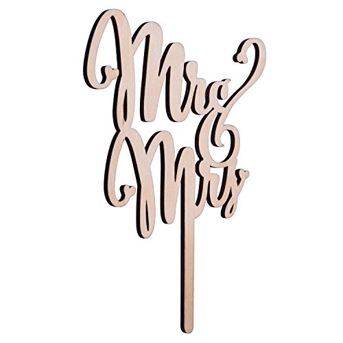 eBoot Mr und Mrs Torte Topper Holz Hochzeit Torte Topper Party Torte Dekoration - 6