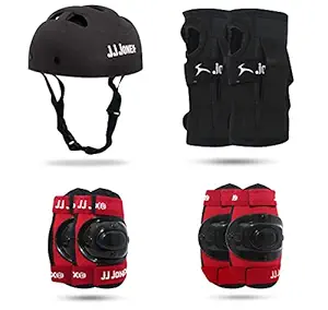 JJ JONEX Skating Guard, Protective Skating Guard Kit | Skate, Cycling Protection Set | Multi Sport Gear for Children Age 5-16 Years, Helmet Elbow Guards Knee Caps & Hand Gloves