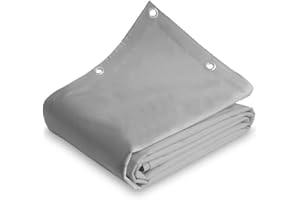 TELOMERITI® - Telo/Telone in PVC 650gr/mq con Occhielli in Alluminio, Rinforzato, tipo da camion, Impermeabile, Copritutto Da Esterno, Vari Colori, Made in Italy (Grigio, 4x8 Metri (32 MQ))