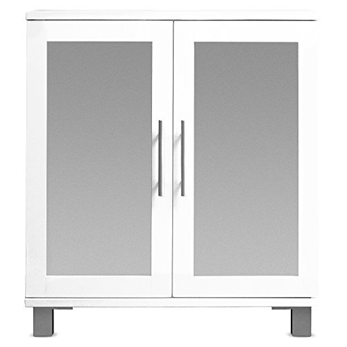 Waschbeckenunterschrank Badschrank Badzimmermöbel Badezimmermöbel Unterschrank Waschbeckenunterschrank mit 2 Türen und satiniertem Glas - 2