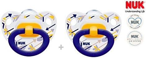 NUK "HAPPY DAYS" Nr. 10.729.578 - 2x Anatomical Silicone Pacifier Soother Dummy/ BLUE (0-6m+)