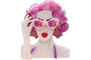 CHICHENGNIAN Spilla carina Pin Moda Ragazza Acrilico Spilli Risvolto Distintivi Occhiali Ragazza Pin Spilla Borse Abbigliamento Giacche Cappello Zaini Accessorio Ciondolo