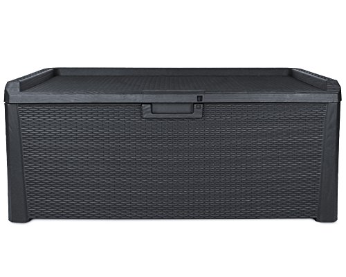 Kissenbox Santo Rattan Optik Sitztruhe Auflagenbox anthrazit 560 Liter XXL - 2