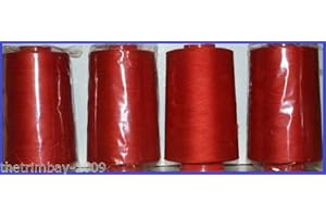 MARENT Red 29 Overlocking Sewing Machine Polyester Thread Four 5000 Yards Cones