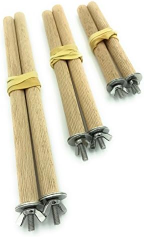 Vitezza 6er Set Perches 15 cm/20 cm/25 cm Beech Wood Grooved 18 mm for Budgies, Cockatiels And Co. Stainless Steel – Includes Attachment Material