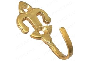 The Home Fusion Company Solid Brass Fleur De Lys Curtain Tie Back Hold Back Hooks x 2 (Pair)