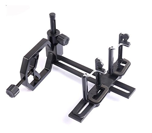 JOYOOO Adattatore universale digiscoping macchina fotografica digitale videocamera con 2 Cellulari Supporti per Telescopio Microscopio Binoculare Cannocchiale Monoculare