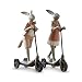 Produktbild Loberon Hase 2er Set Scooter, Polyresin, H/B/T ca. 17/4,5/14,5 cm, rot/braun