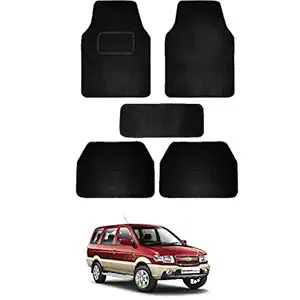 RONISH Fabric Car Floor Foot Mat for Tavera (Black)