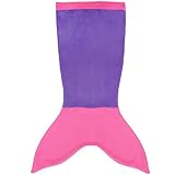 YiZYiF Handgemachte Meerjungfrau Fischschwanz Decke Fleecedecke Strick Sofadecke Mermaid Tail Blanket für Baby Kinder Damen, Alle Jahreszeiten Schlafsacke - 4