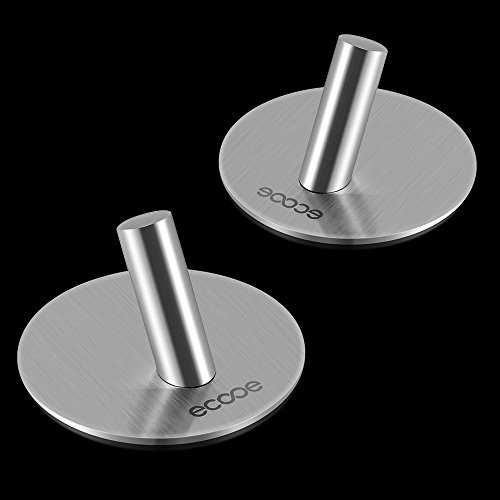 Ecooe Handtuchhaken Haken Kleiderhaken wasserdicht 3M Selbstklebend Ohne Bohren Bad und Küche Gebürstetes Edelstahl 2 STÜCK - 5