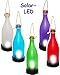 Produktbild Solar Leuchte - " Flasche - BUNTE Farben " - Glasflasche mit LED Licht - zum Hinstellen & Aufhängen - Solarbetrieben / Garten Wetterfest für Außen - Solarleuchte - Figur & Gartendeko - Laterne Gartenleuchte Außenbeleuchtung - Solarleuchten Dekofigur / photovoltaik - Lampe / Gartendeko - Solarflaschen - Glasflaschen - Stimmungsbeleuchtung