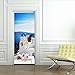 Produktbild fenjinsheng Griechenland Santorini Blau Weiß Stadt Aufkleber Wand Tür Aufkleber PVC Abnehmbare Vinyl Kunst Wandtattoos Wandbilder Home Küche Dekoration