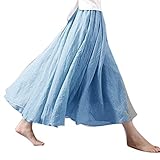 Diseño: Cintura alta, cintura elástica, color sólido, suelto, largo completo, doble capa, muy informal y moderno. Esta falda maxi para mujer brinda una experiencia satisfactoria