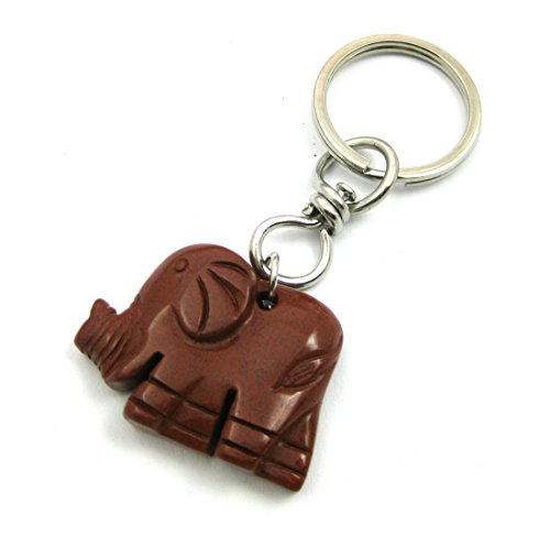 Preisvergleich Produktbild Schlüsselanhänger Elefant Jaspis rot 3x4 cm