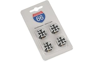 ‎KUSTOM66 KUSTOM66 4er Set Ventilkappen Kreuz in schwarz für Auto Motorrad Fahrrad