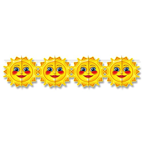 2 x Girlande Partydekoration Sonnengirlande Sonnen Girlande Raumdekoration 200 x 22 cm