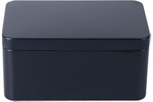 UPKOCH scatola di metallo rettangolare vuota scatola regalo con coperchio per tè dolci candela gioielli (nero)