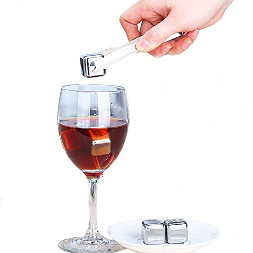 Whisky Steine Ice Cubes Set – Wiederverwendbare Edelstahl Eiswürfel 8er Set Whiskey Rocks Stones von GOSCIEN - 6