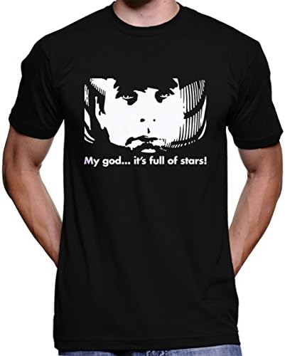 2001: A Space Odyssey "My God, It's Full Of Stars" T-Shirt - Science Fiction Stanley Kubrick HAL 9000 (Large, Black)