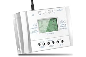 OOYCYOO 80A MPPT Solarladeregler 12V/24V Automatische Erkennung der Spannung Solarpanel-Intelligenzregler mit LCD Display USB