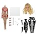 Produktbild Gazechimp 1/6 Nahtlose Große Büste Weibliche Körper Figur in Sexy Bikini + Kopf Sculpt + Schwarze Leder Anzug