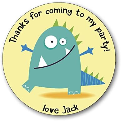 15 Personalised Party Thank You Stickers / Party Seals. Add your own name! Monster Party