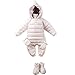 Bebone Newborn Baby Hooded Winter Puffer Snowsuit with Shoes and Gloves (PINK,6-9M)
