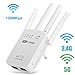 Produktbild QKa WiFi Signal Range Extender - 2,4- und 5-GHz-Dualband-WiFi-Extender mit Ethernet-Anschluss, drahtlosem 1200-Mbps-WLAN-Repeater-Signalverstärker, einfache Einrichtung