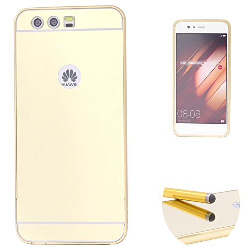 Funda Espejo Aluminio Metal Carcasa para Huawei P10 Color Oro