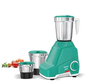 Havells Genie 500 Watt Mixer Grinder with 3 Stainless Steel Jar, SS-304 Grade Blades, Power indicator with 5 year motor warranty (Green)