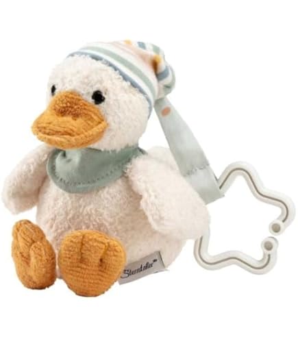 Sterntaler Knuffeldoek, knuffeldier, kleine eend Edda Lou van jersey, met rammelaar voor jongens en meisjes