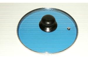 COOKWARE COMPANY Lid 28cm/11" diameter Guaranteed quality Blue colour Light see through glass clear vision