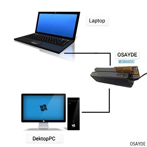 OSAYDE® MSR605E Encoder Credit Magstrip Swipe Reader Data Collector 3 tracks HiCo Magnetic Strip Card Reader Writer+20pcs blank cards