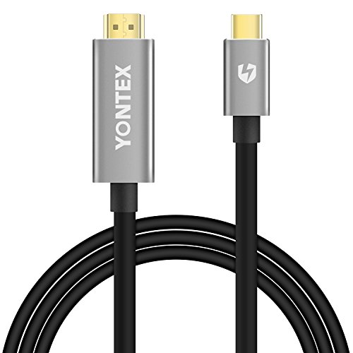 [4K @ 60Hz] USB C auf HDMI Kabel (6ft / 1.8m), USB 3.1 Typ C Stecker (Thunderbolt 3 kompatibel) zum HDMI Kabel für 2016 MacBook Pro, 2015 MacBook, ChromeBook Pixel, Samsung Galaxy S8 / S8 Plus von YONTEX