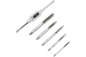 NestNook 6-częściowy metryczny ręczny zestaw gwintowników i matryc z regulowanym kluczem kranowym, M3 M4 M5 M6 M8