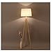 Produktbild HAGDS Einfache skandinavische Holz Schlafzimmer Wohnzimmer Drei-Fuß-Stehlampe Studie Massivholz Stoff Schlafzimmer Stehlampe