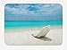 Produktbild Klotr Fußabtreter, Seaside Bath Mat, Maldivian Beach Sunbed at Seashore Sunny Day Travel Destination Picture, Plush Bathroom Decor Mat with Non Slip Backing, 40X60 cm, Turquoise Off White