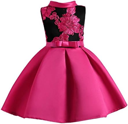 Girls Princess Dress, Sonnena Girls Party Dresses Pageant Bridesmaid Dress Wedding Formal Dress Girls Tutu Tulle Gown Dress Sleeveless Dresses Kids Sundres Easter Day Gift (7 Years, Hot Pink)