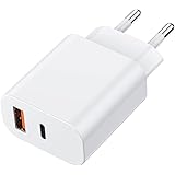 MEROM 20W Caricatore da Muro USB A e C Compatibile Caricabatterie PD 3.0 e QC 3.0 / QC 2.0 per i Phone 15 14 13 12 Pro Max Pl