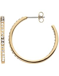 Dyrberg/Kern – Pendientes de aro Íconos QUINNIE SG Acero Inoxidable teilvergoldet Cristal Transparente Prinzess – 334724