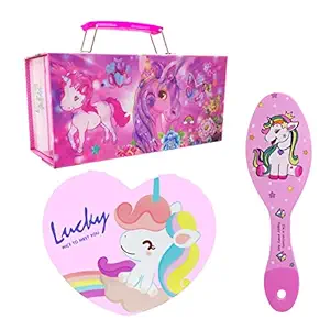 PARTEET Board Jewellery Box with Mirror and Comb, Pink