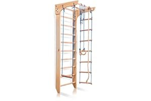 SportBaby - EU Warehause Escalera Sueca Barras de Pared Kinder-2-220, Gimnasia de los niños en casa, Complejo Deportivo de Gimnasia - Certificado, almacén de la UE