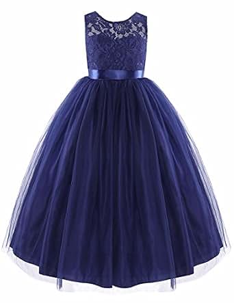 Robe Princesse Fille Strass Bretelle Organza - Pour Mariage, Cérémonie, Fête - Taille 2 à 14 Ans - YiZYiF